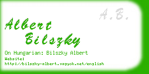 albert bilszky business card